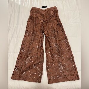 NWT Express Brown Lave Wide Leg Pants
